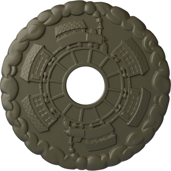 Ekena Millwork Kendall Train Station Medallion (Canopies up to 3 7/8"), 18 1/2"OD x 3 7/8"ID x 1"P, Witch Hazel CM18KDWHF - main